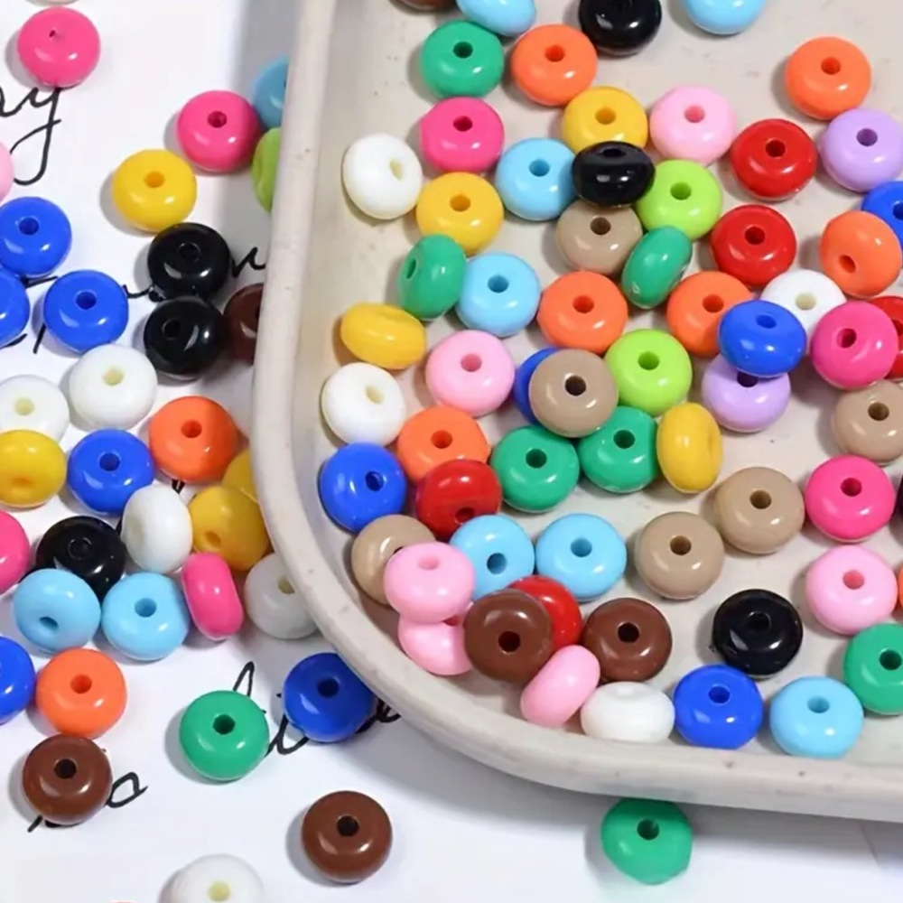 100pcs 8mm Colorful Silicone Polymer Clay Spacer Beads for Jewelry Making.